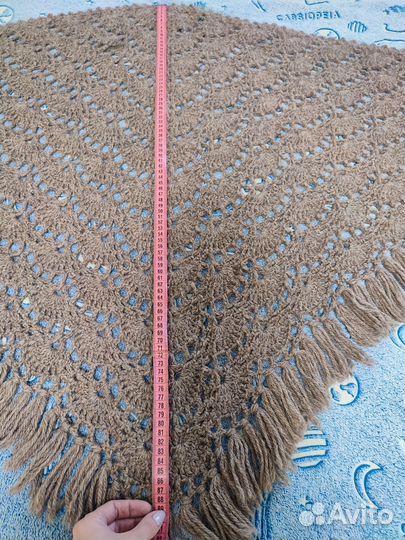 Платок шаль шерстяная, ручная работа