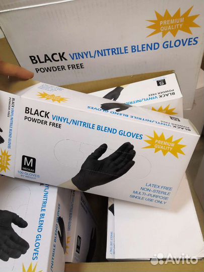 Перчатки нитриловые, виловые S, M, L