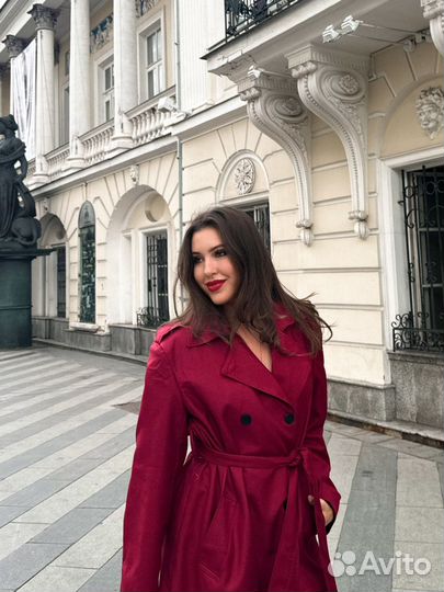 Тренч бордовый