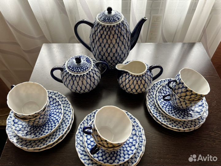 Сервиз кофейный кобальтовая сетка лфз не сортовый