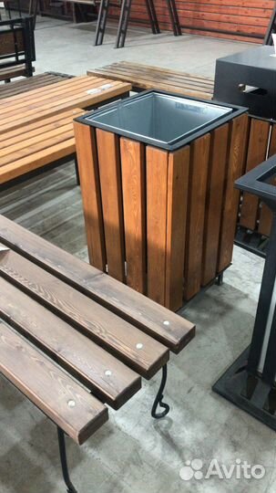 Урна металлическая 0,56*0,56 h-0,82м. (объем 100л)