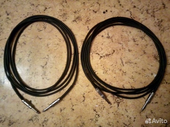 Кабель, Jack 6.3 - Jack 6.3, 2 шт. по 4 метра
