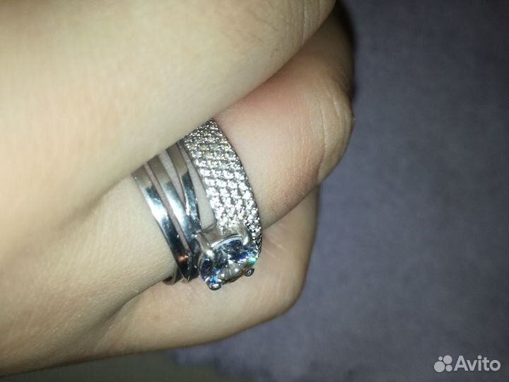 Серебряное двойное кольцо