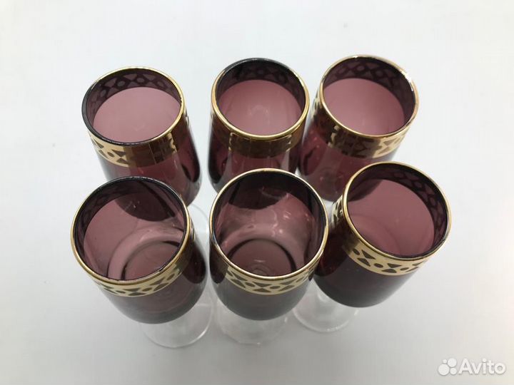 Рюмки цветное марганцевое стекло СССР