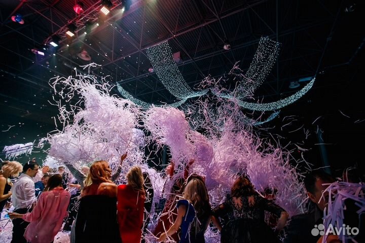 Бумажное шоу на выпускной, корпоратив, свадьбу