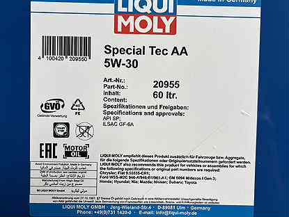 Масло моторное Liqui Moly Special Tec AA 5w30