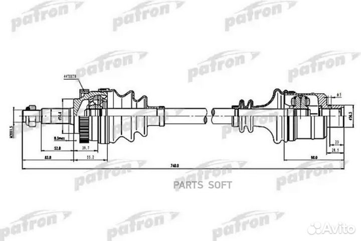 Patron PDS1595 Полуось привода