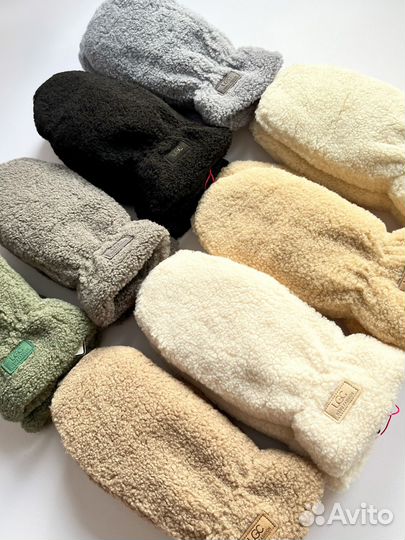 Варежки ugg меховые плюшевые под барашек