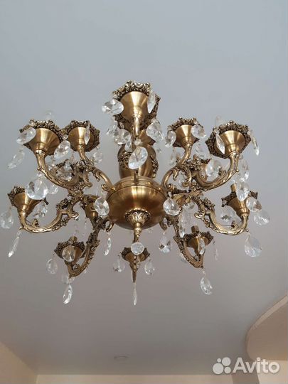 Люстра бронза хрусталь