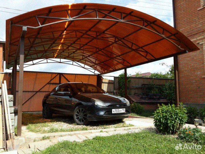 Навес из металлочерепицы