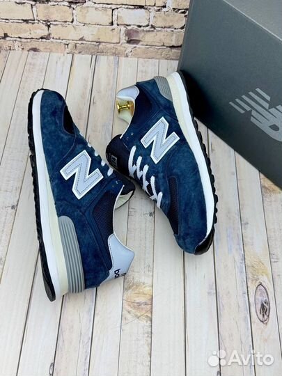 Кроссовки new balance 574 синие сеточные