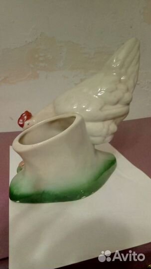 Карандашница Курица, фарфор, СССР старая Городница