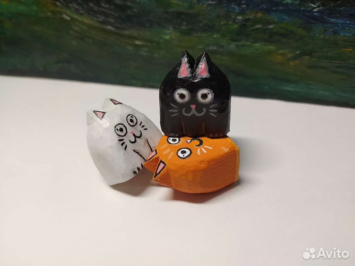 Котята из дерева