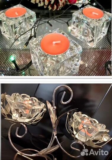 Подсвечники со свечами Листайте