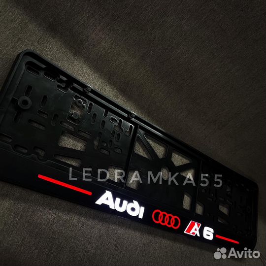 Номерная рамка с подсветкой надписи на заказ