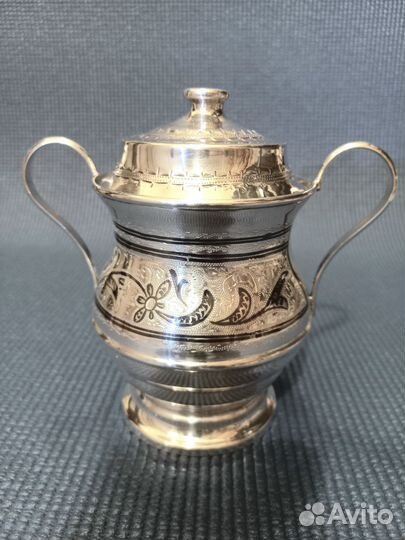 Серебряная сахарница Кубачи шикарная