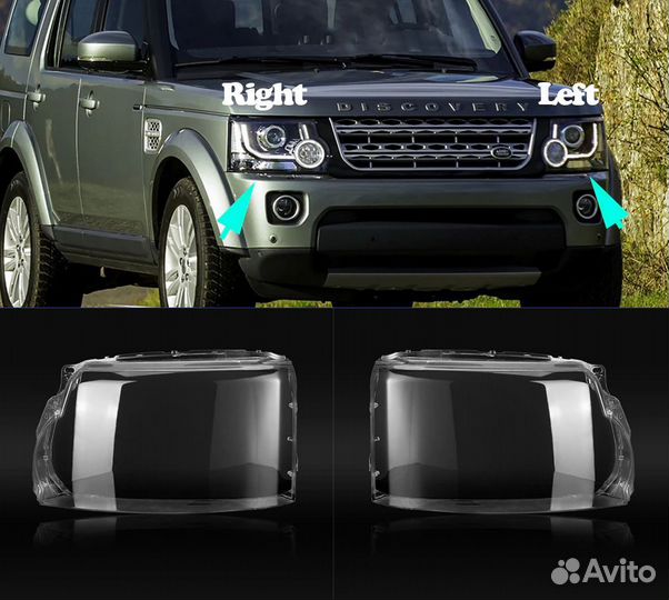 Стекло фары Land Rover Discovery 4 правое (09-13)