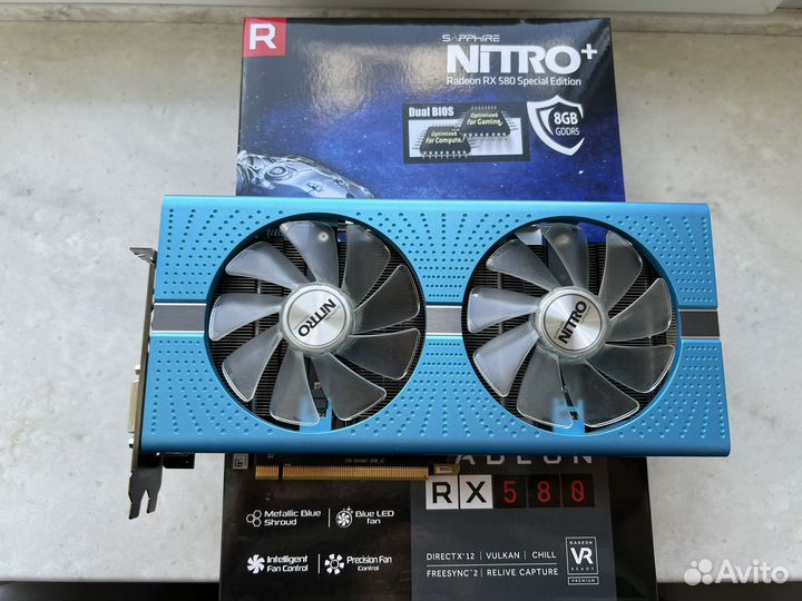 Видеокарта Sapphire Radeon nitro+ RX 580 8G SE
