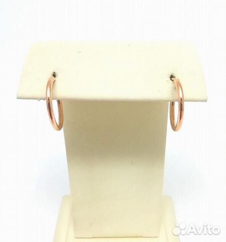 Золотые золотые серьги конго из красного золота 58