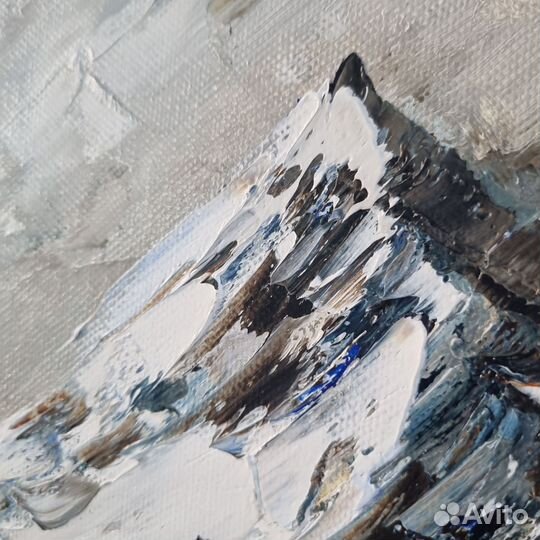 Горы пейзаж картина маслом с горами интерьерная