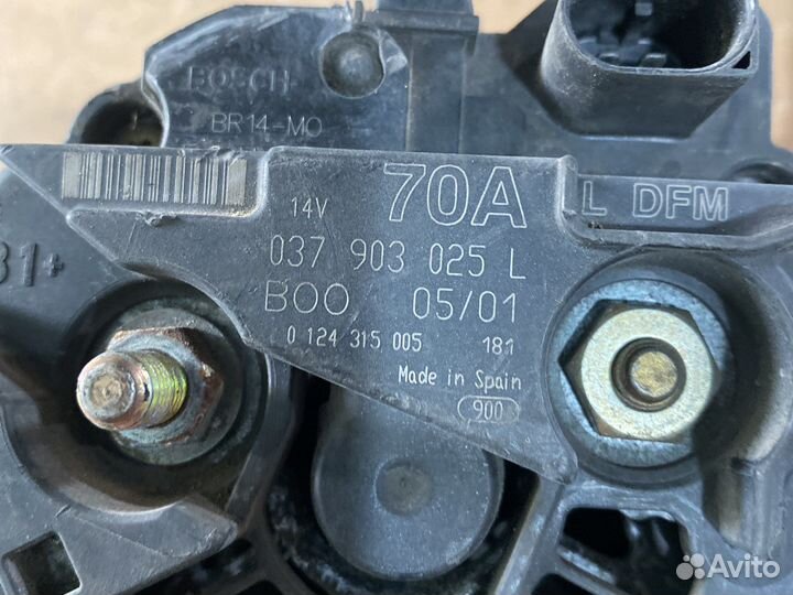 Генератор 037903025L 70А 1.4л Golf 4 Polo