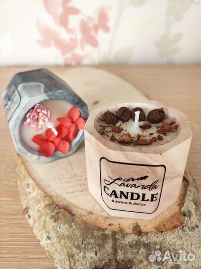 Соевые свечи в гипсовом подсвечнике