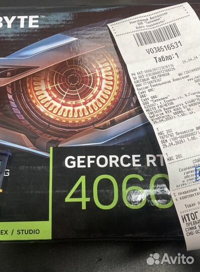 Видеокарта gigabyte geforce rtx 4060 8gb