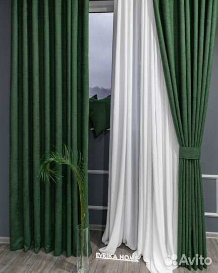 Шторы канвас эдем малахит новые пошив