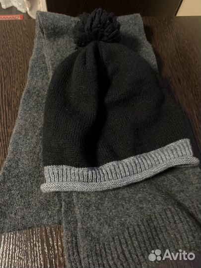 Шапка и шарф шерсть новое унисекс