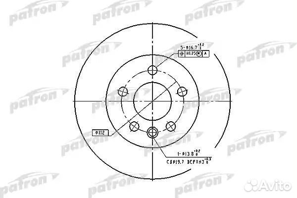 Диск тормозной передн VW: transporter IV c борт