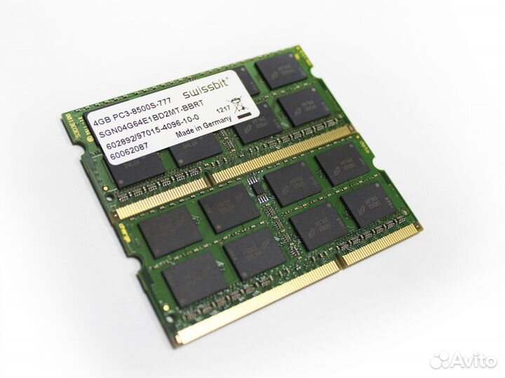 DDR3 4Gb для ноутбуков 1066MHz Swissbit PC3-8500S