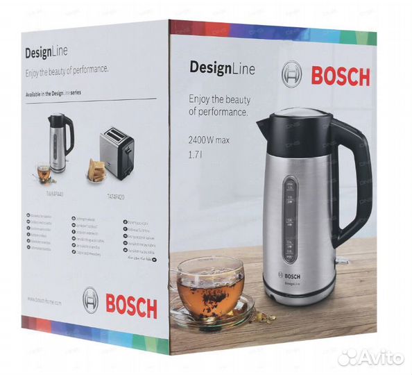 Электрочайник Bosch TWK 4P440 серебристый