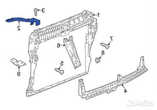 В наличии Кронштейн панели радиатора правый Стойка