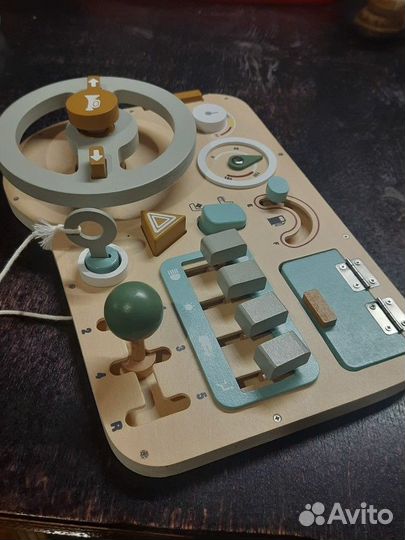 Бизиборд для малышей руль деревянный