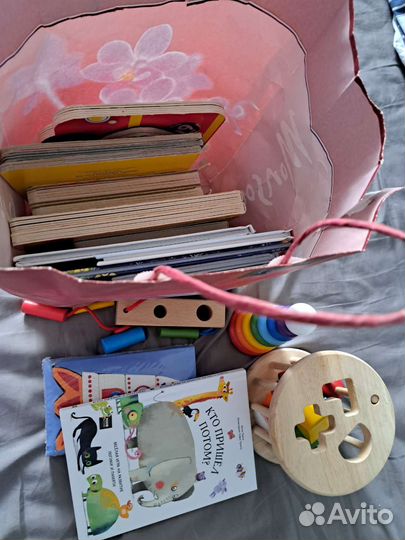 Книги + деревянные игрушки
