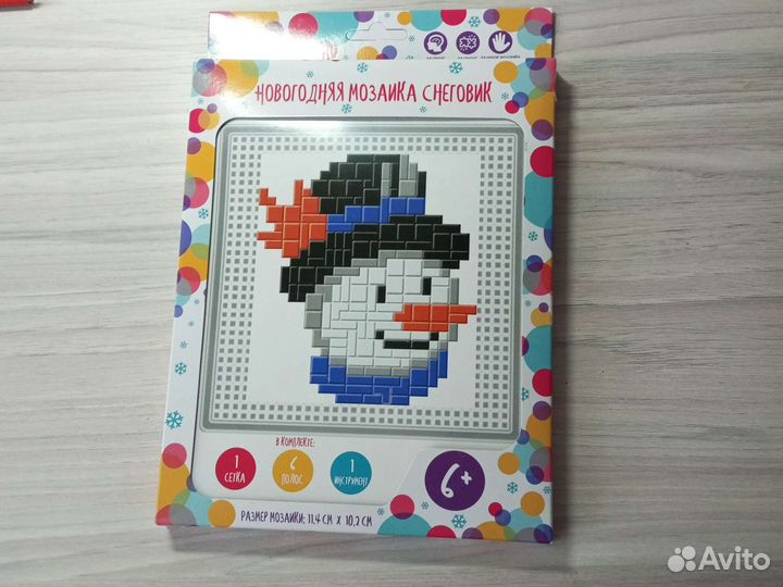 Новогодняя мозаика снеговик 6+