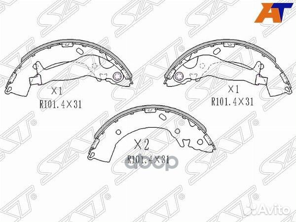 Колодки тормозные барабанные зад hyundai solari