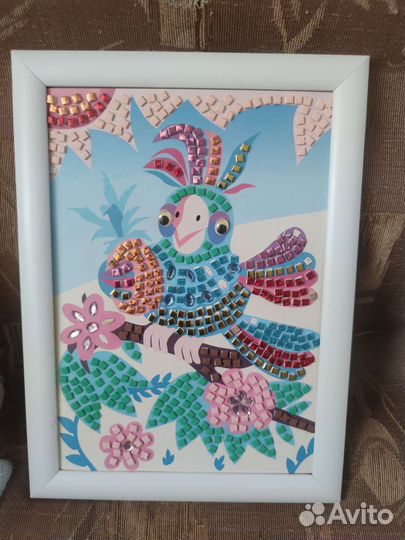 Картина мозаика и радуга биссера