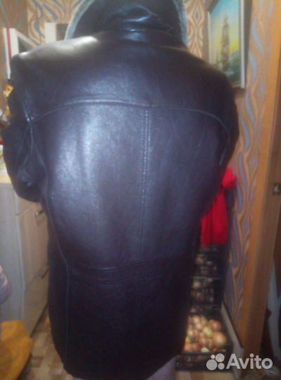 Кожаная куртка мужская 56