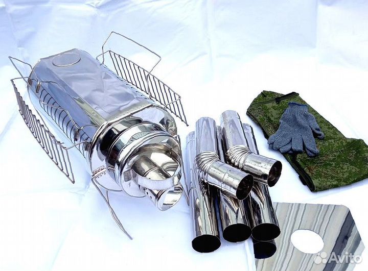 Печь для отопления палатки Кабанчик на 15 л. с реш