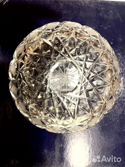 Конфетница чешская. Хрусталь. Винтаж
