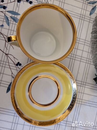 Чайный бокал пара лфз крытьё золото винтаж