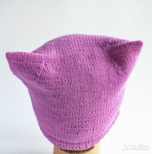 Детская шапка на осень, с ушками, котошапка