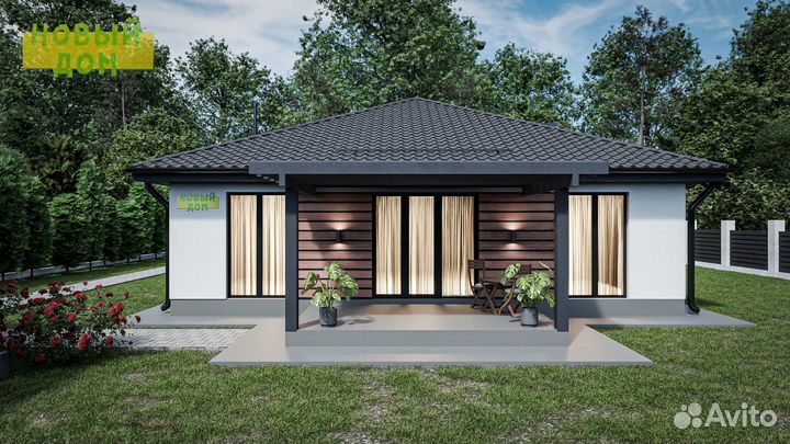 Готовый проект одноэтажного дома 120 м2