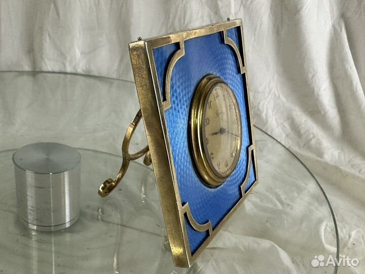 Часы серебряные с эмалью, 84 Фаберже.Арт-Деко