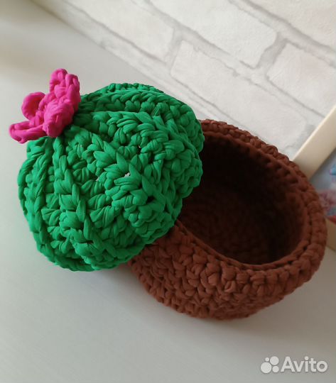 Корзинка из трикотажной пряжи