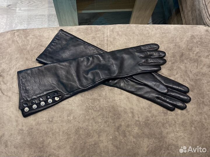Перчатки женские кожаные