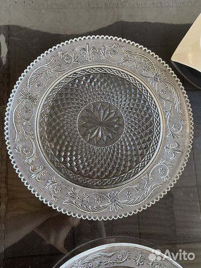 Хрустальные тарелки 3 шт