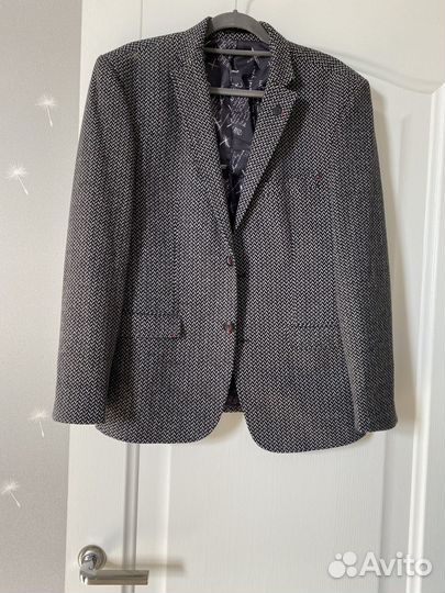 Элегантный пиджак в елочку, размер 52-54