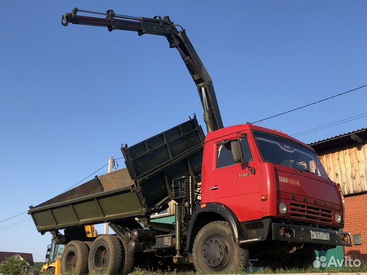 Камаз самосвал с кму + погрузчик JCB